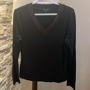 Bella Black V-Neck top